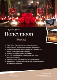 Black Maximalist Honeymoon Packages  A4 template