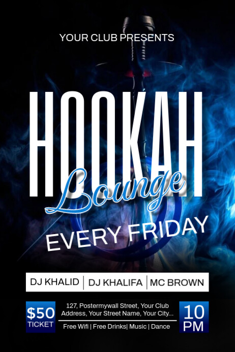 black-maximalist-hookah-lounge-poster-template-postermywall