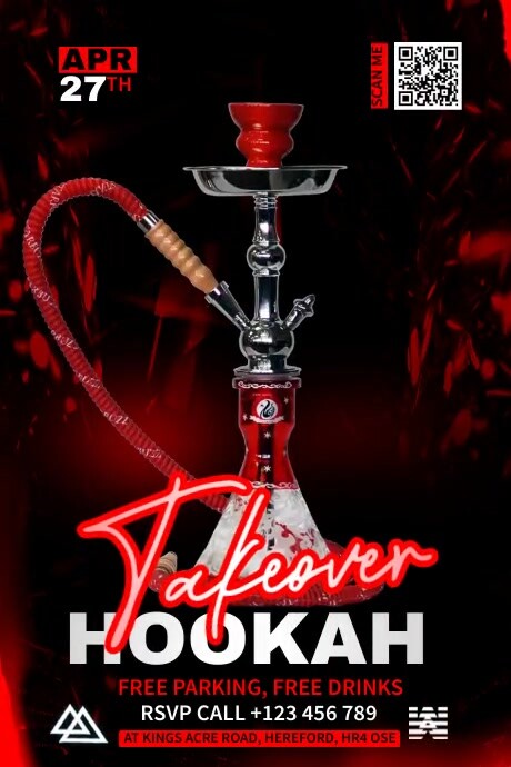 Black Maximalist Hookah Takeover Video Poster Cartaz template