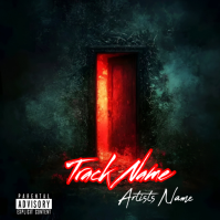 Black Maximalist Horror Album Cover Logo template