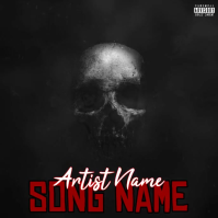 Black Maximalist Horror Skull Mixtape Album Cover  Album Cover template