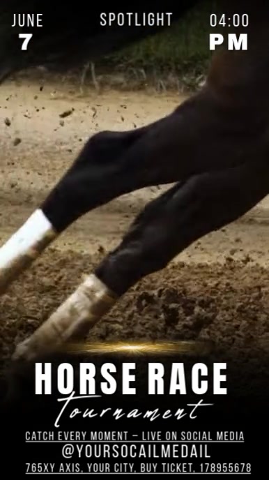 Black Maximalist Horse Race Tournament Instagram Story Template ...