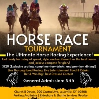 Black Maximalist Horse Racing Instagram Post template