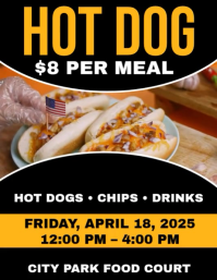 Black Maximalist Hot Dog Flyer (us Letter) template