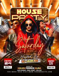 Black Maximalist House Party Flyer template