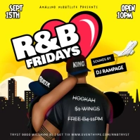 Black Maximalist Hyercontrast Gradient R&B Flyertoon City Skyline Instagram Post template