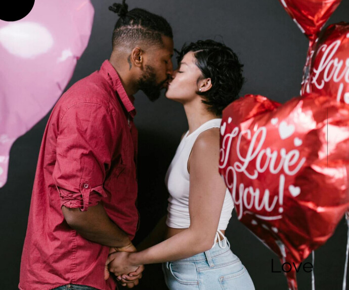 Black Maximalist I Love You Valentine's Template  Medium Rectangle Średni prostokąt