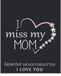 Black Maximalist I Miss You Mom Instagram Portrait template