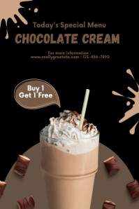 Black Chocolate Cream Offer Poster Template