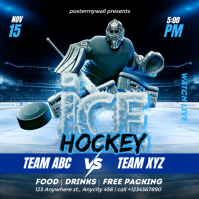 Black Maximalist Ice Hockey  Instagram Post template