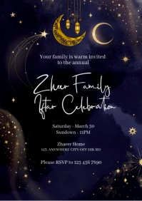 Black Maximalist Iftar Celebrations  A5 template