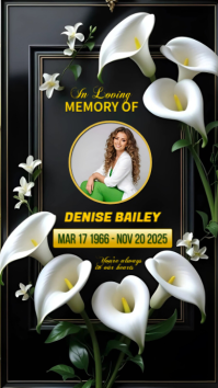 Black Maximalist In Loving Memory | Celebration Of Life  Instagram Story template