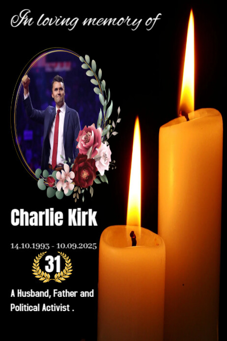 Black Maximalist In Loving Memory Of Charlie Kirk  Poster template