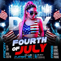 Black Maximalist Independence Day Party Square Video Quadrado (1:1) template