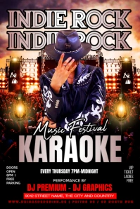 Black Maximalist Indie Rock Poster 海报 template