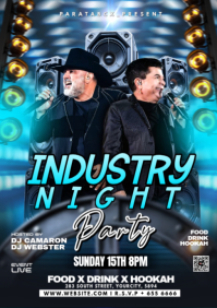 สีดำ Industry Night Party A2 Template