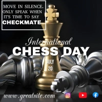 Black Maximalist International Chess Day Temp Logo template