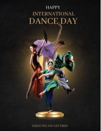 Black Maximalist International Dance Day Flyer (us Letter) Pamflet (Letter AS) template
