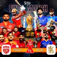 Black Maximalist Ipl Final Match Instagram Post template