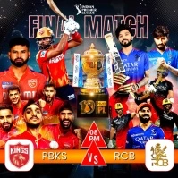 Black Maximalist Ipl Final Match Instagram Post template