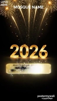 Negro New Year Celebration Digitalt display Template