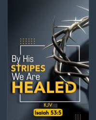 Black Maximalist Isaiah 53:5. By His Stripes We Are Healed Instagram Portrait template