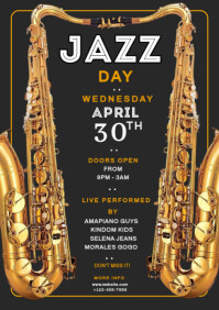 Noir Jazz Day Event A4 Template