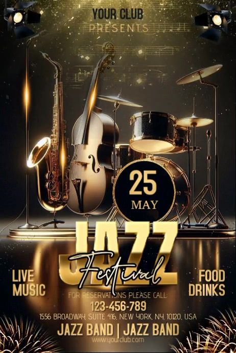 Jazz Music Festival Posters Template | PosterMyWall