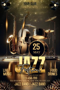 Black Maximalist Jazz Music Festival Poster Video Plakkaat template