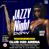 Black Maximalist Jazzy Night Party Flyer  Instagram Post template