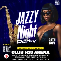 Black Maximalist Jazzy Night Party Flyer  Instagram Post template