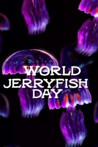 Black Maximalist Jerryfish Day  Poster template