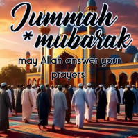 Black Jummah Mubarak Iphosti le-Instagram Template
