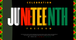 Black Maximalist Juneteenth Banner  Facebook template