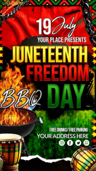 Black Maximalist Juneteenth BBQ Event Digital Display Video template