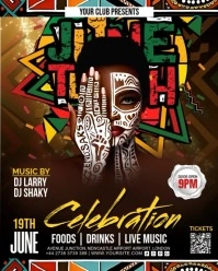 Black Maximalist Juneteenth Celebration Club Party Invitation Video  Instagram Portrait template