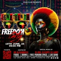 Black Maximalist Juneteenth Celebration Club Party Invitation Video  Instagram Post Instagram-bericht template