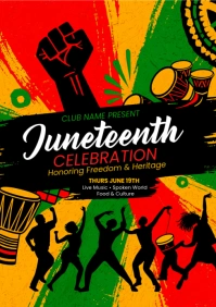 Black Maximalist Juneteenth Celebration Flyer Or Poster Template A5