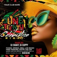 Black Maximalist Juneteenth Celebration Party Invitation  Instagram Post Instagram-bericht template