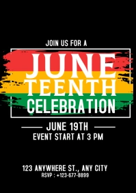 Black Maximalist Juneteenth Flyer  A4 template