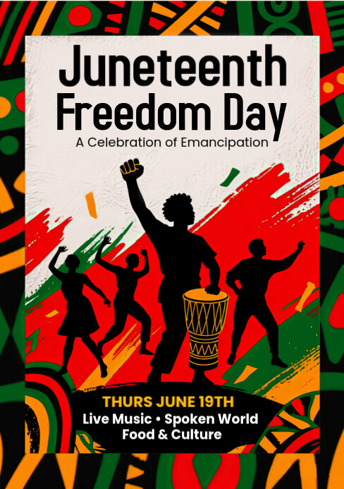 Black Maximalist Juneteenth Freedom Day Flyer Or Poster Template A5