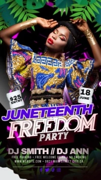 Black Maximalist Juneteenth Freedom Month Dig Digital Display (9:16) template