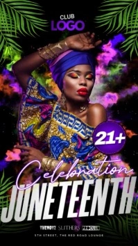 Black Maximalist Juneteenth Green Instagram S template