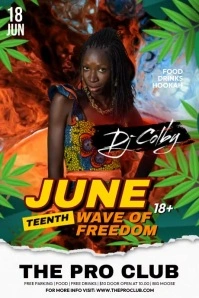 Black Maximalist Juneteenth Wave Of Freedom P Poster template