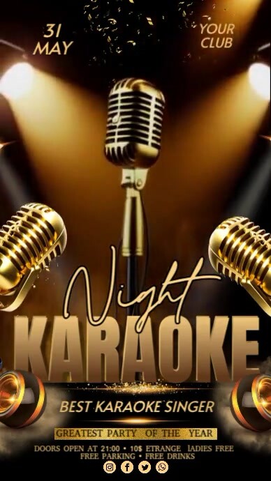 Black Maximalist Karaoke Digital Display (9:16) template