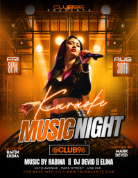 Black Maximalist Karaoke Music Night Flyer Flyer (us Letter) template