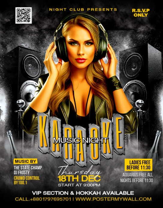 Black Maximalist Karaoke Music Night Party Poster/wallboard 海报/墙板 template