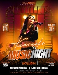 Black Maximalist Karaoke Music Night Video Ads Flyer Flyer (us Letter) template