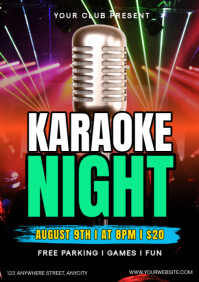 Black Maximalist Karaoke Night A4 template