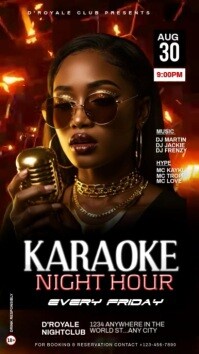 Black Maximalist Karaoke Night Club  Instagram Reel Instagram-Reel template
